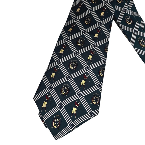 Tommy Hilfiger Accessories - Tommy Hilfiger Mens Silk Tie Green Golf Novelty Made in USA Preppy Country Club‎